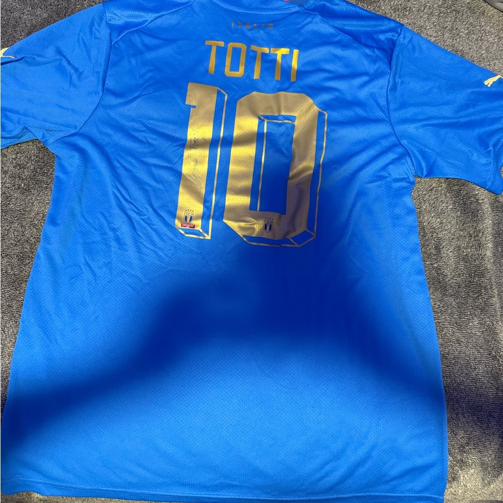 Puma Blue Italy Jersey with Tricolor Collar